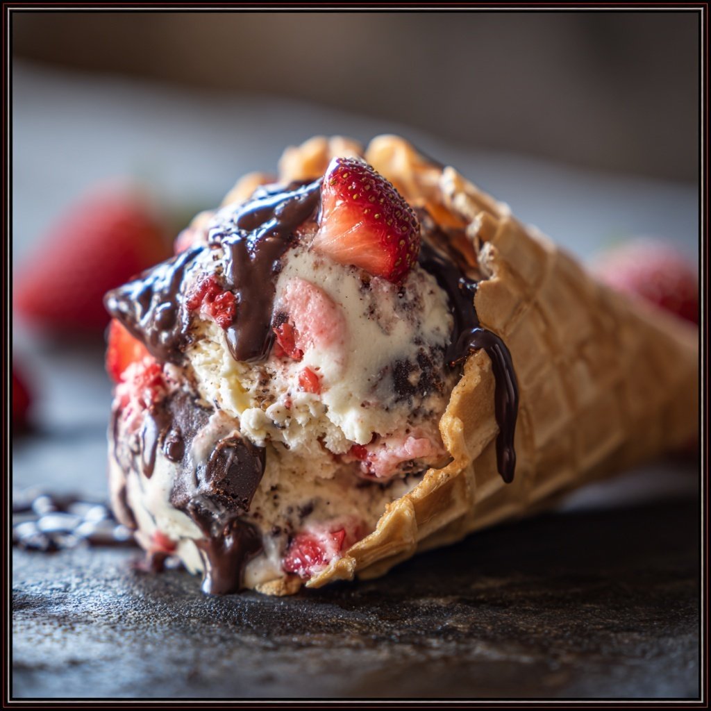 Schokoladen Erdbeer Eis