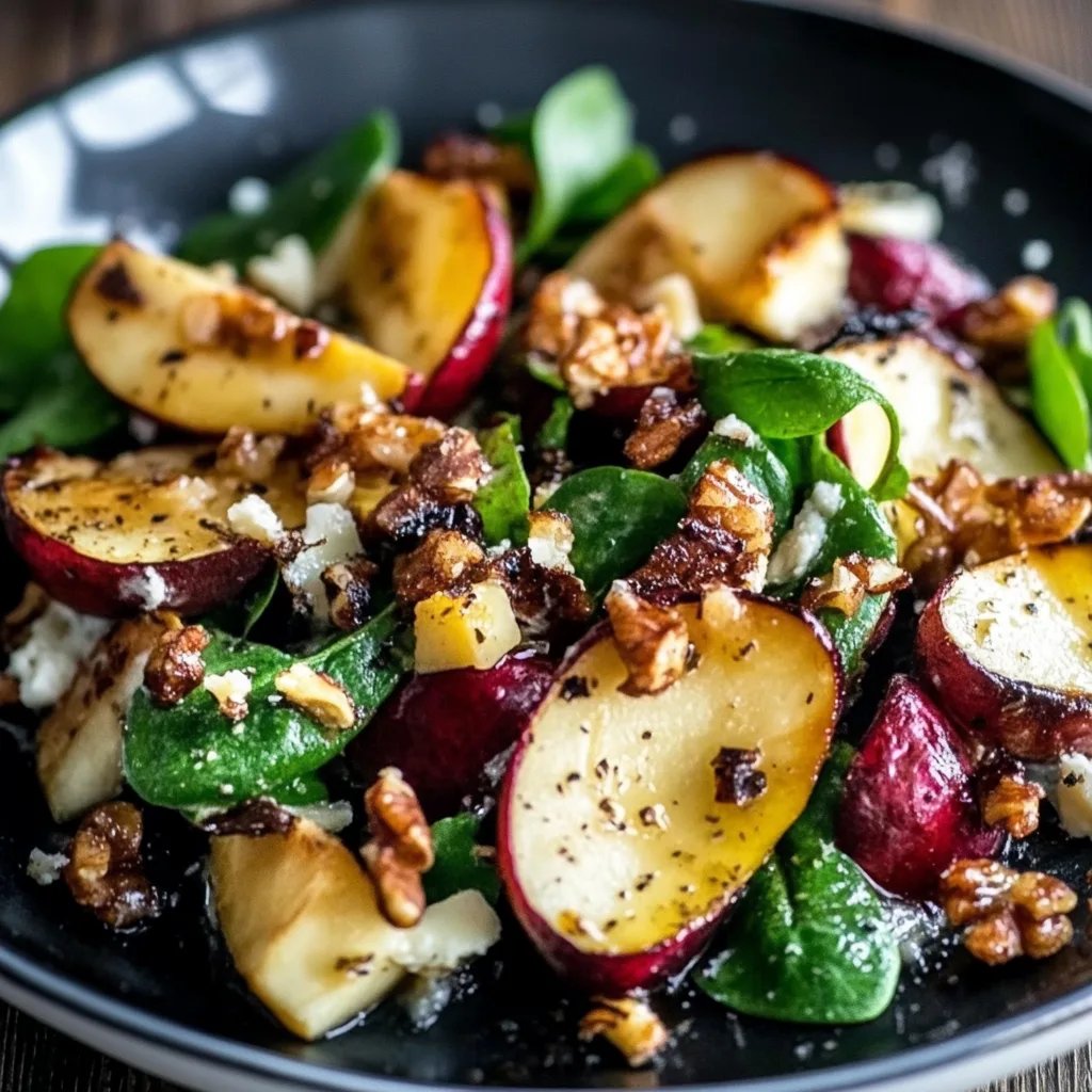 Spinat, Apfel, Gorgonzola & karamellisierte Walnüsse