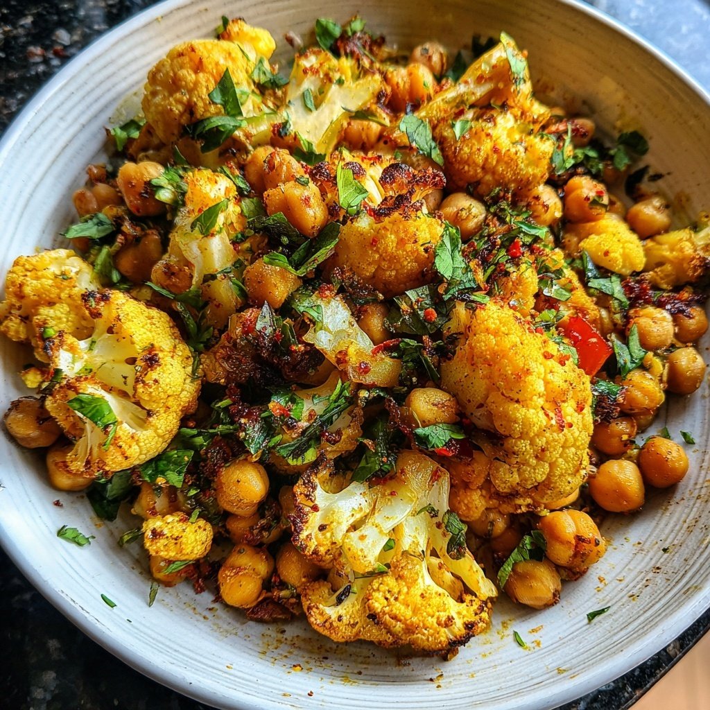 Blumenkohl Kichererbsen Pfanne Orientalisch