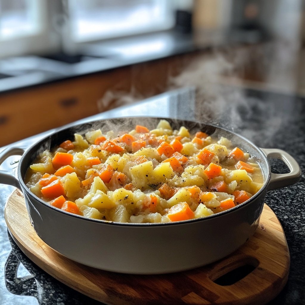 Möhren untereinander – Möhren-Kartoffeln-Eintopf