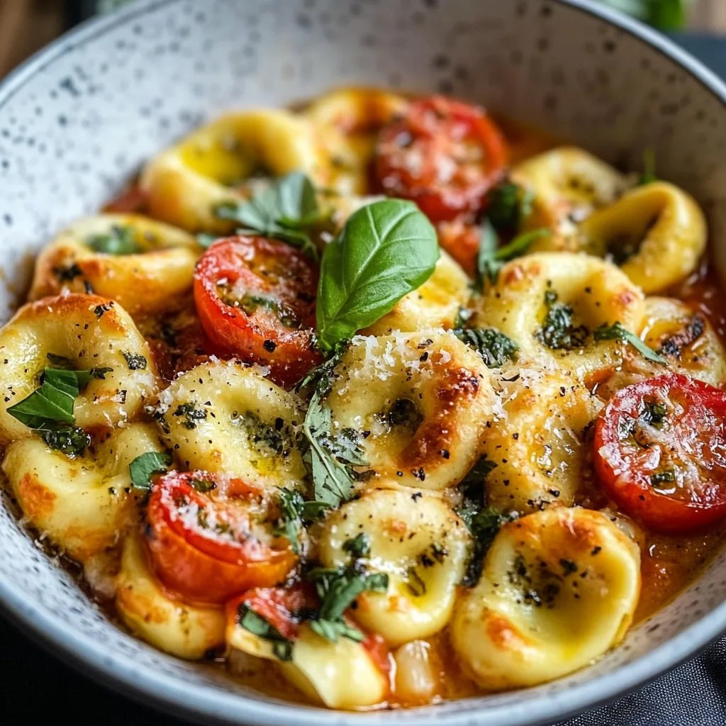 Tortellini-Auflauf mit Tomaten und Mozzarella