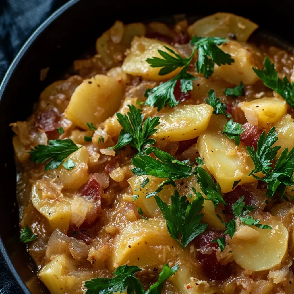 Spitzkohl mit Kartoffeln und roten Linsen