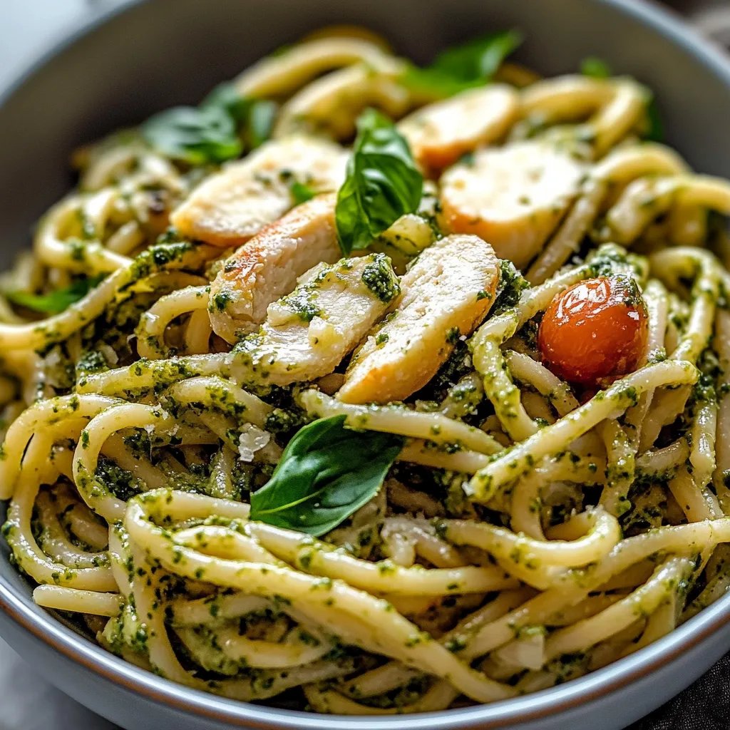 Einfacher Hühnchen-Pesto-Pasta-Salat
