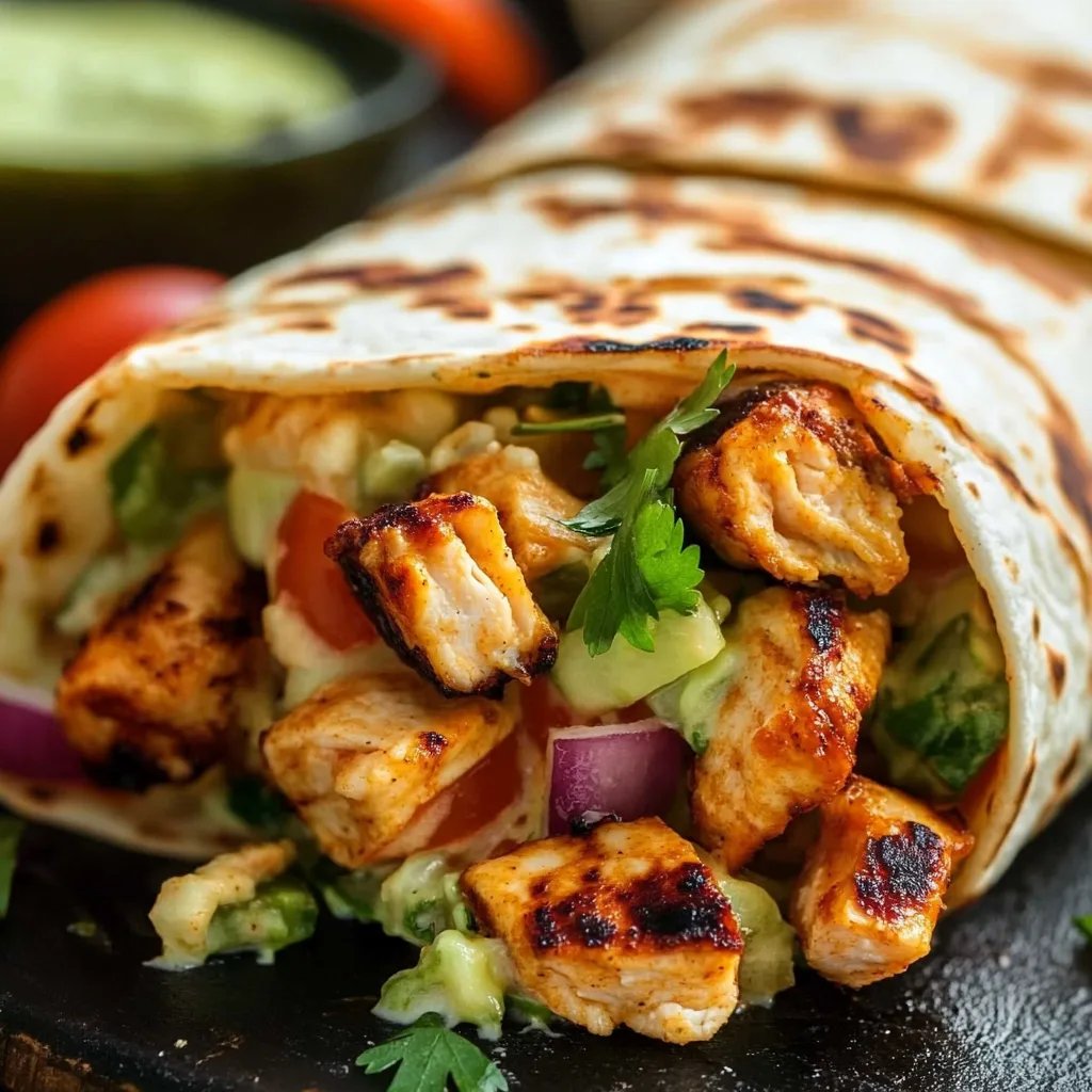 Chipotle-Ranch-gegrillter Hähnchen-Burrito