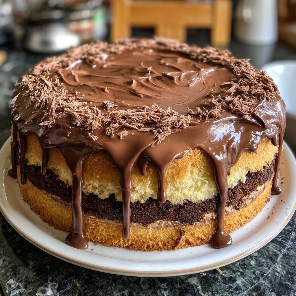 Blechkuchen mit Vanille und Schokolade