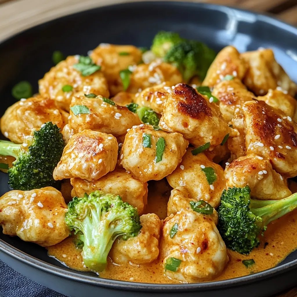 Cremiges Brokkoli-Hähnchen-Pfannengericht