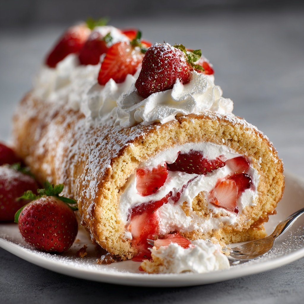 Erdbeer Biskuitrolle