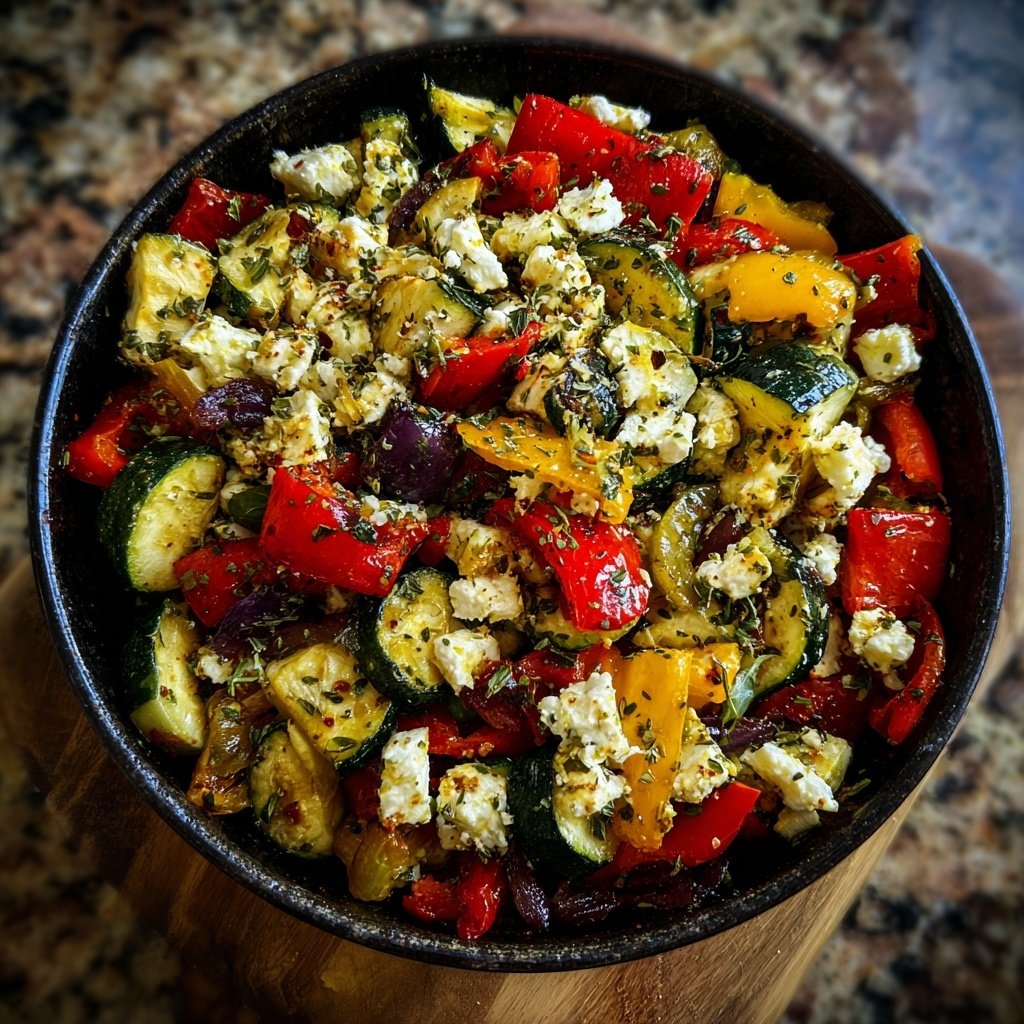Gesund & Leicht Mediterrane Gemüsepfanne mit Feta