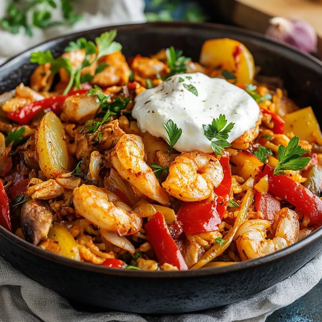 Gyrospfanne mit Reis