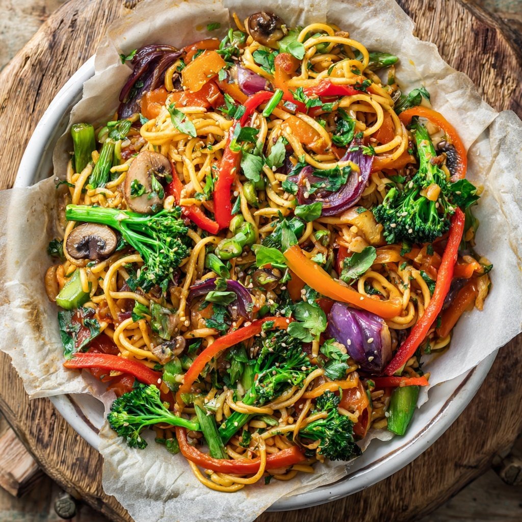 Kalorienarme Nudelpfanne